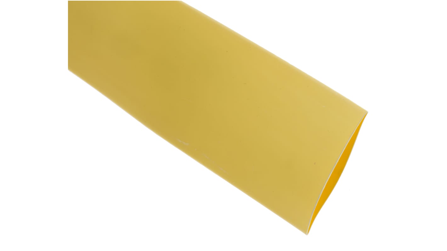 RS PRO Wärmeschrumpfschlauch, Polyolefin Gelb, Ø 25.4mm Schrumpfrate 2:1, Länge 3m