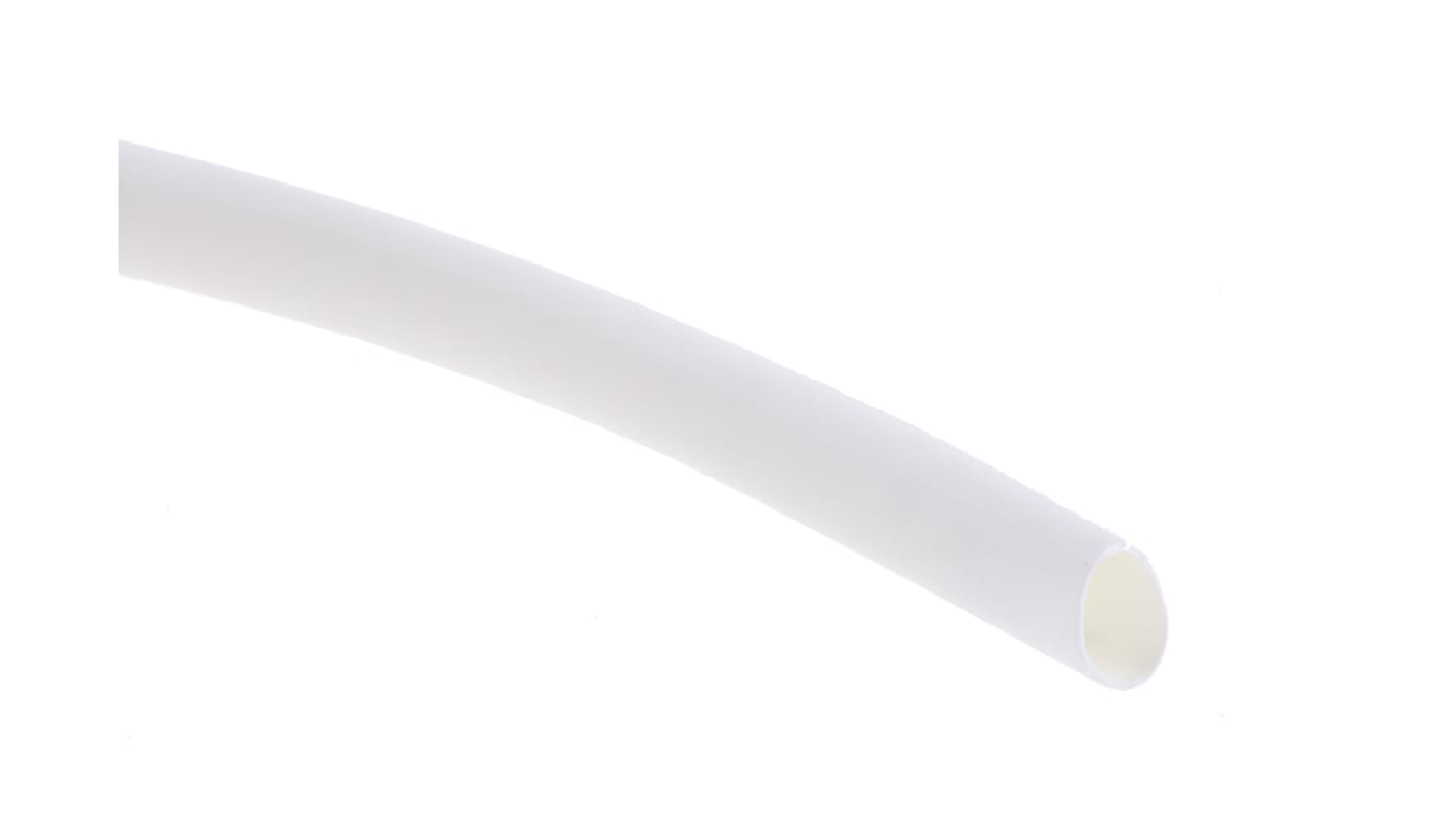 Gaine thermorétractable RS PRO, Dia. 3.2mm Blanc rétreint 2:1, 10m