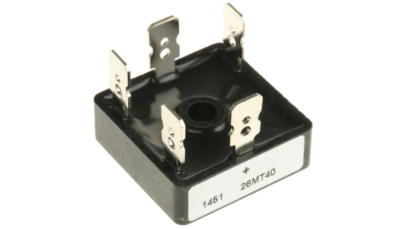 Vishay Brückengleichrichter, 3-phasig 25A 400V THT 1.26V D 63 5-Pin 200μA Siliziumverbindung