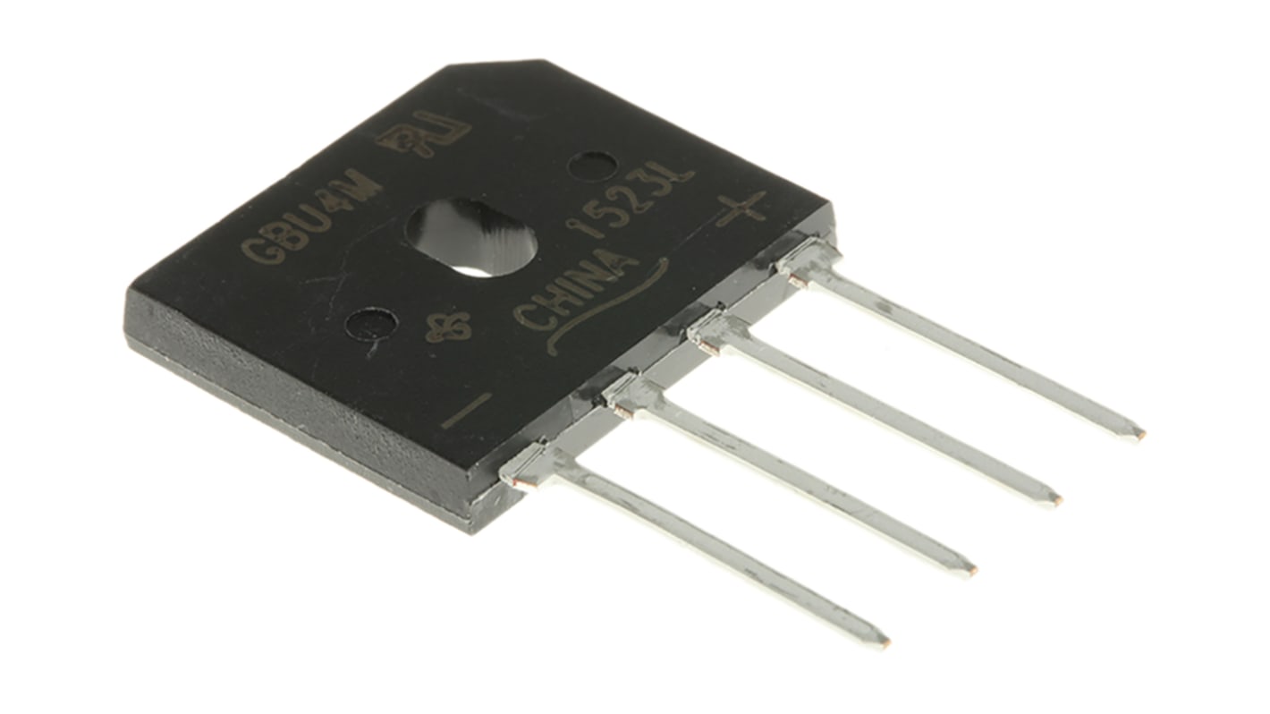 Vishay Brückengleichrichter, 1-phasig 4A 1000V THT 1V GBU 4-Pin 5μA Siliziumverbindung