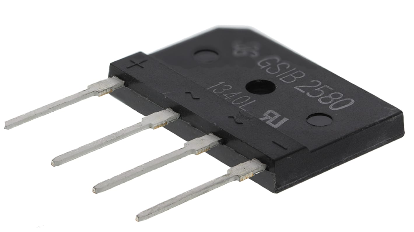 Vishay Brückengleichrichter, 1-phasig 25A 800V THT 1V GSIB-5S 4-Pin 10μA