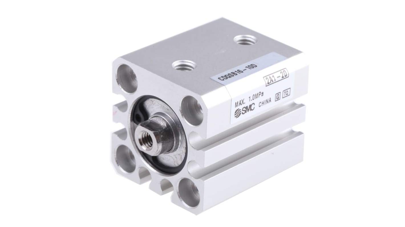 Vérin compact pneumatique SMC CQS Double Action , alésage de 16mm, course de 10mm