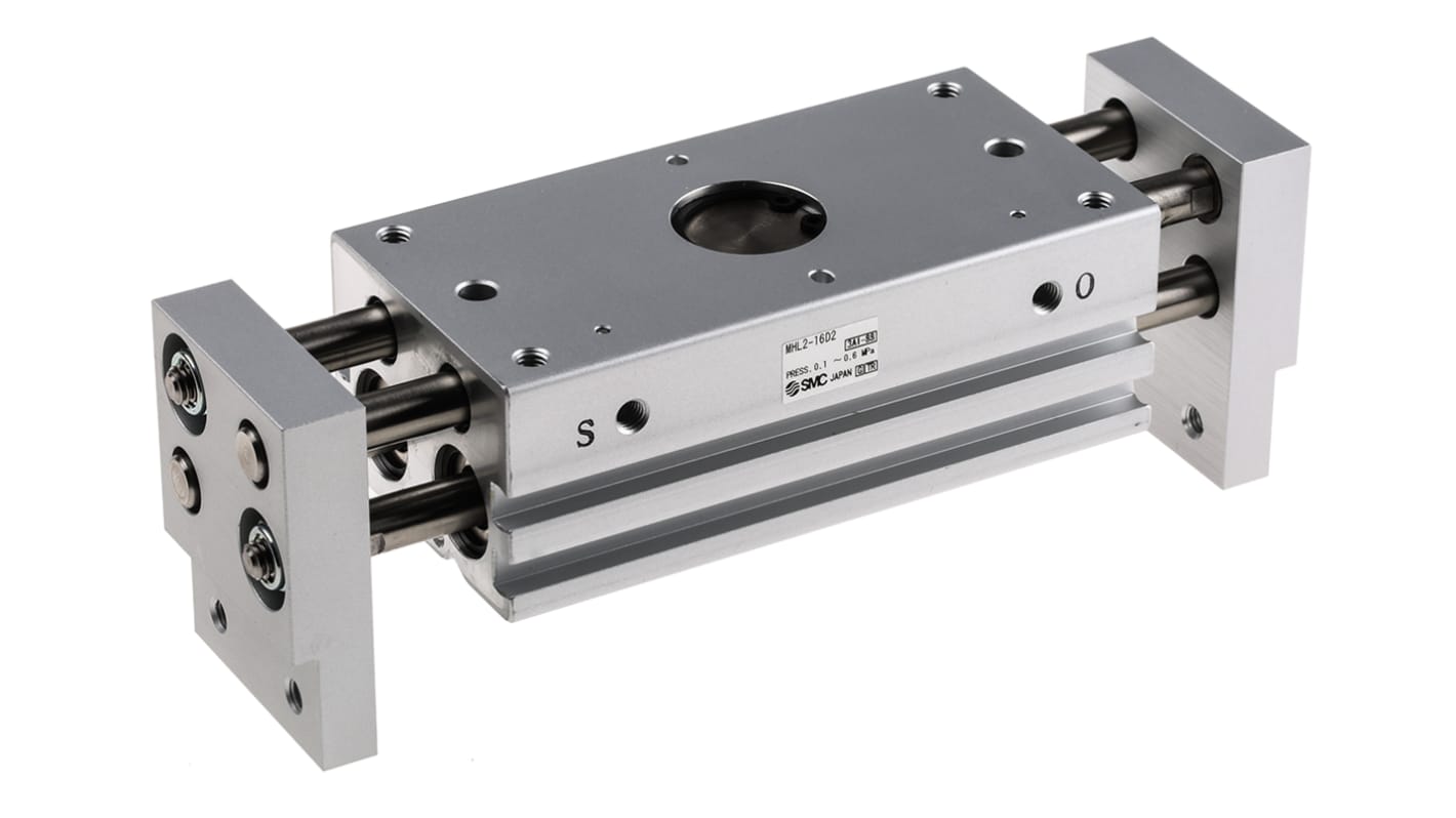 Pinza pneumatica, SMC MHL2-16D2, serie MHL2, 2 dita, Doppio effetto, 0,6 MPa max, attacco M5 x 0.8, presa parallela