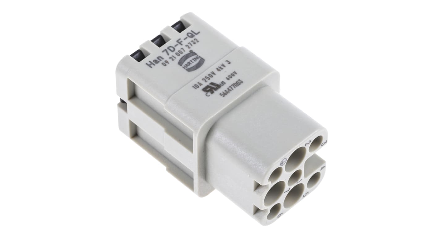 Inserto de conector de potencia HARTING Hembra, serie Han D