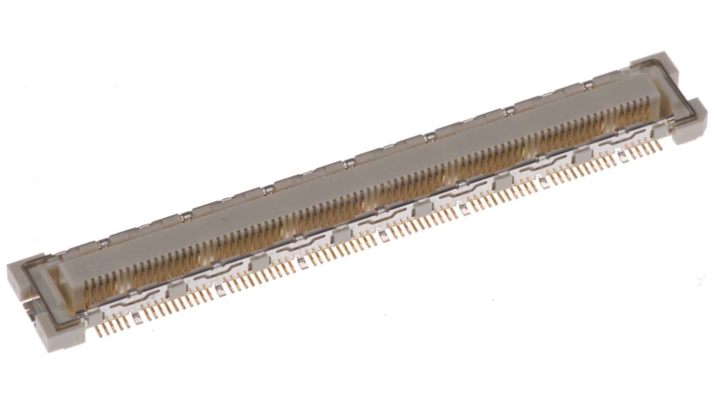 Hirose FX10 Series Straight Surface Mount PCB Socket, 140-Contact, 2-Row, 0.5mm Pitch, Solder Termination