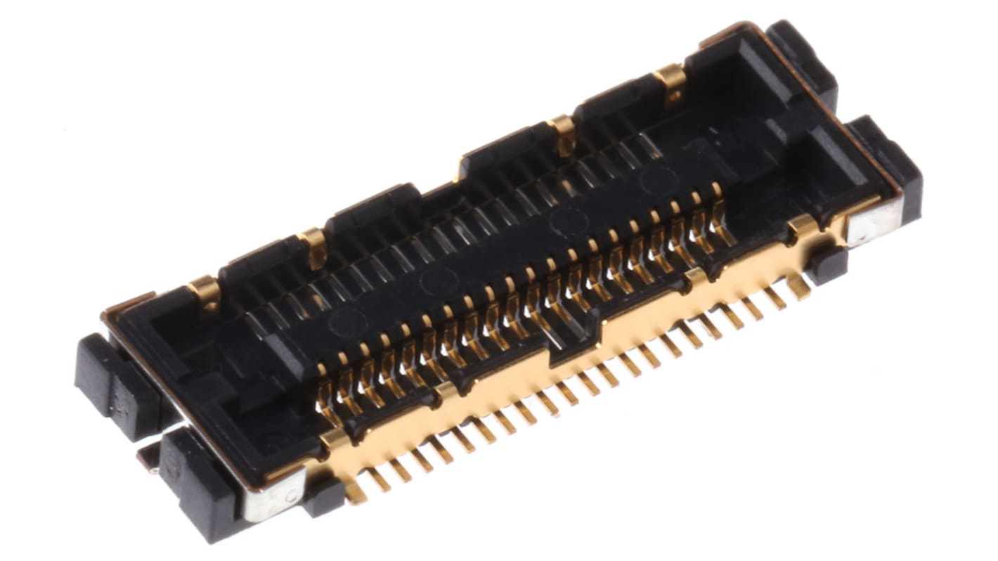 Hirose FX12 Series Straight Surface Mount PCB Header, 40 Contact(s), 0.4mm Pitch, 2 Row(s), Shrouded