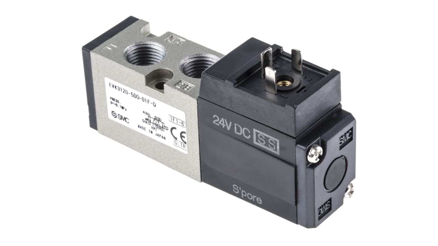 EVK31205DO01FQ SMC 5/2 Pneumatic Solenoid Valve Spring/Solenoid