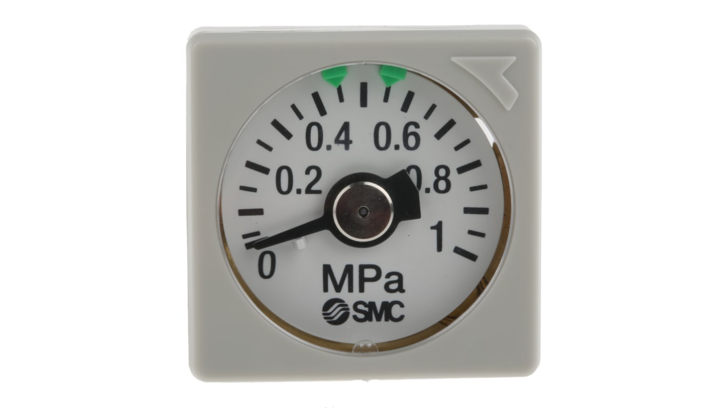 SMC Analogue Pressure Gauge 1MPa Back Entry, GC3-10AS, 0MPa min.