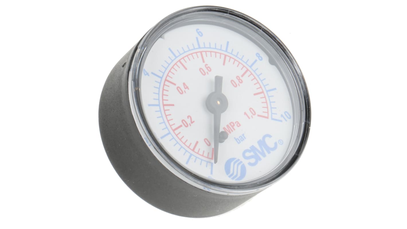 SMC Analogue Pressure Gauge 16bar Back Entry, K81640, 0bar min. RS