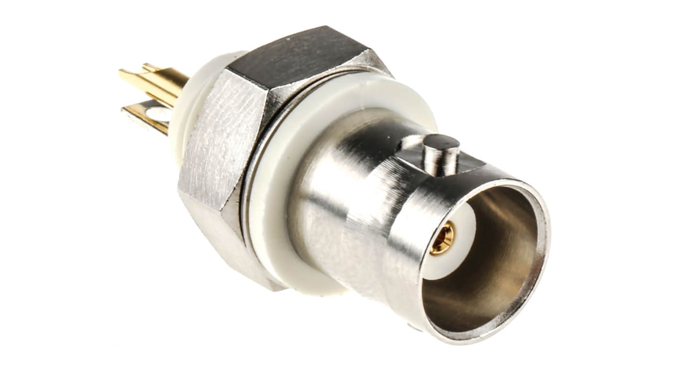 Amphenol, jack Panel Mount BNC Connector, 50Ω, Solder Termination, Straight Body