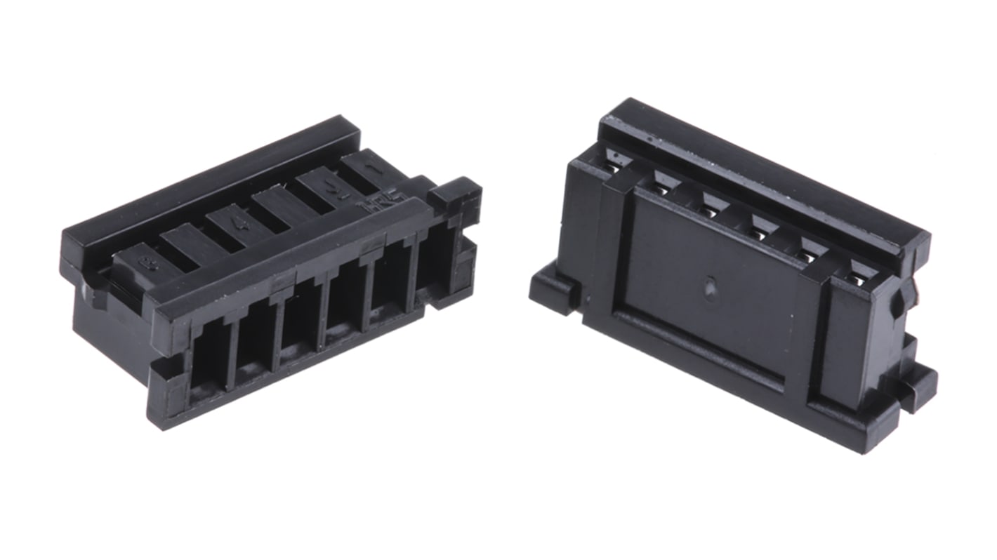 Carcasa de conector Hirose DF3-6S-2C, Serie DF3, paso: 2mm, 6 contactos, , 1 fila filas, Recto, Hembra, Montaje de Cable