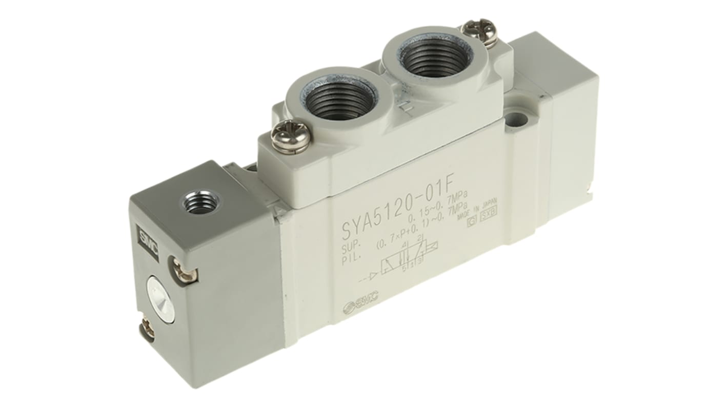 SMC 5/2 Pneumatic Solenoid Valve - Pilot/Pilot G 1/8 SYA5000 Series