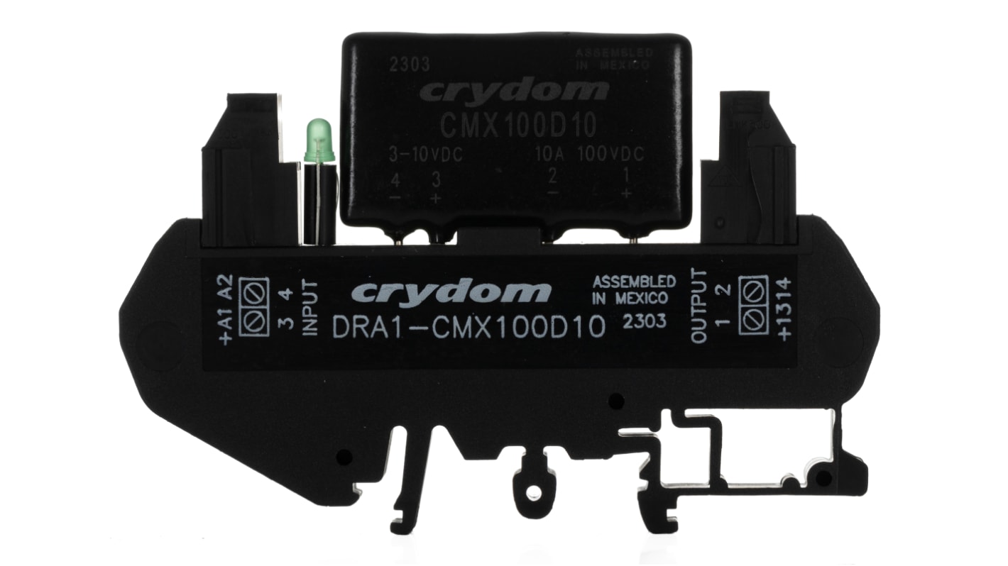 Sensata / Crydom ソリッドステートリレー 最大負荷電圧:100 V dc 最大負荷電流:8 A DIN Rail, DRA1-CMX100D10