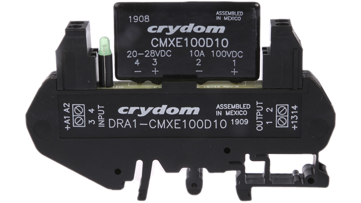 Sensata / Crydom ソリッドステートリレー 最大負荷電圧:100 V dc 最大負荷電流:8 A DIN Rail, DRA1-CMXE100D10