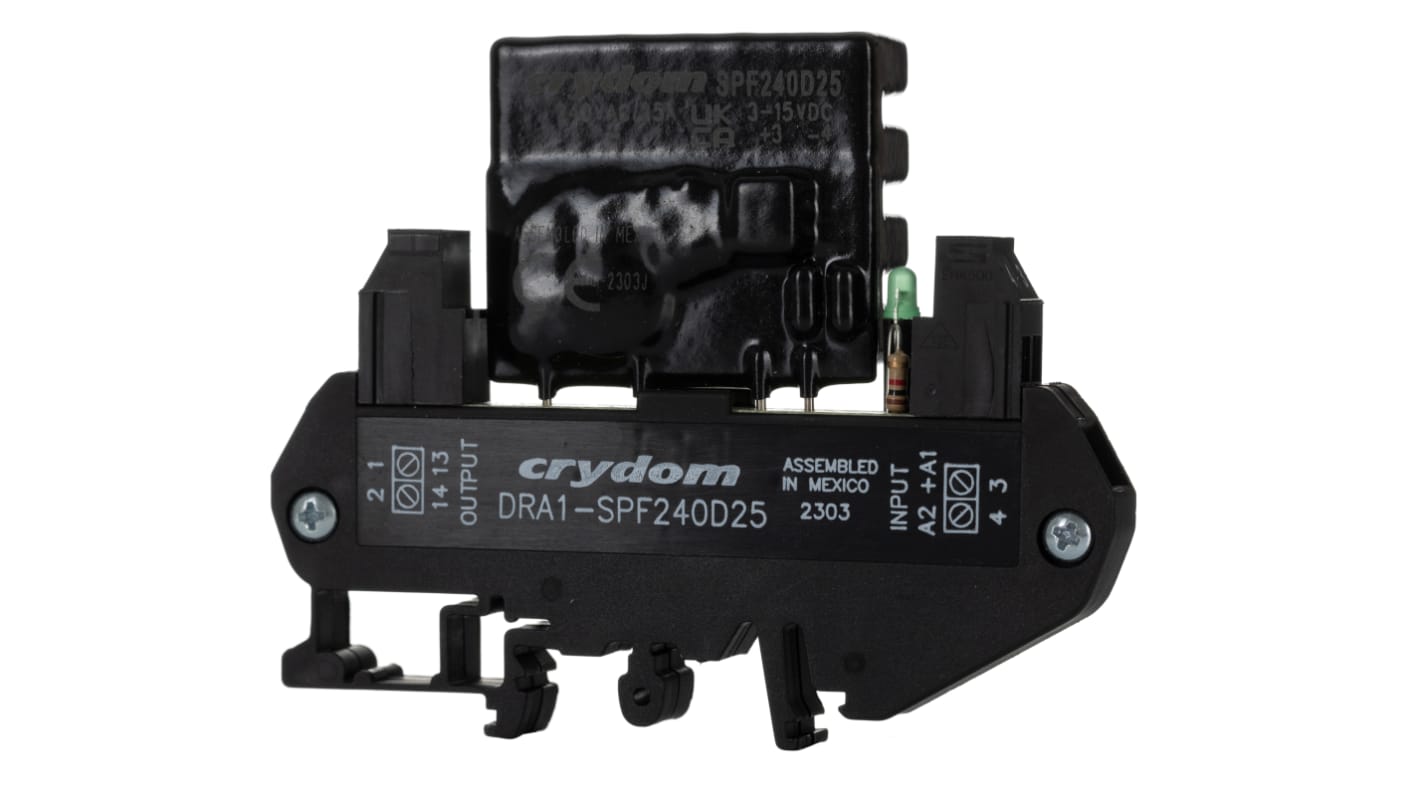 Relè di interfaccia a stato solido Sensata Crydom, Guida DIN, 15 V c.c., 10 A rms, 280 V c.a.