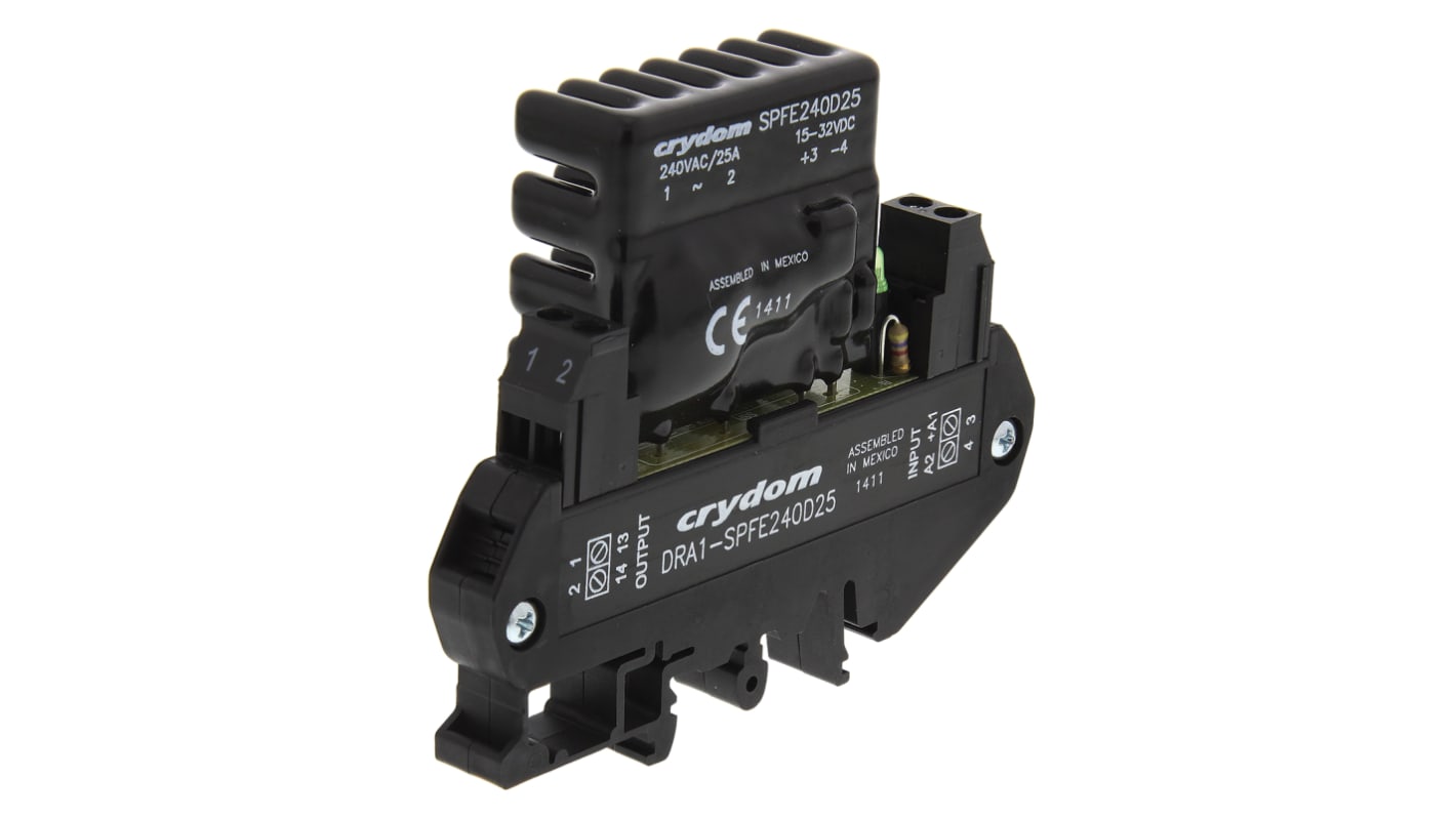 Relè di interfaccia a stato solido Sensata Crydom, Guida DIN, 32 V c.c., 10 A rms, 280 V c.a.