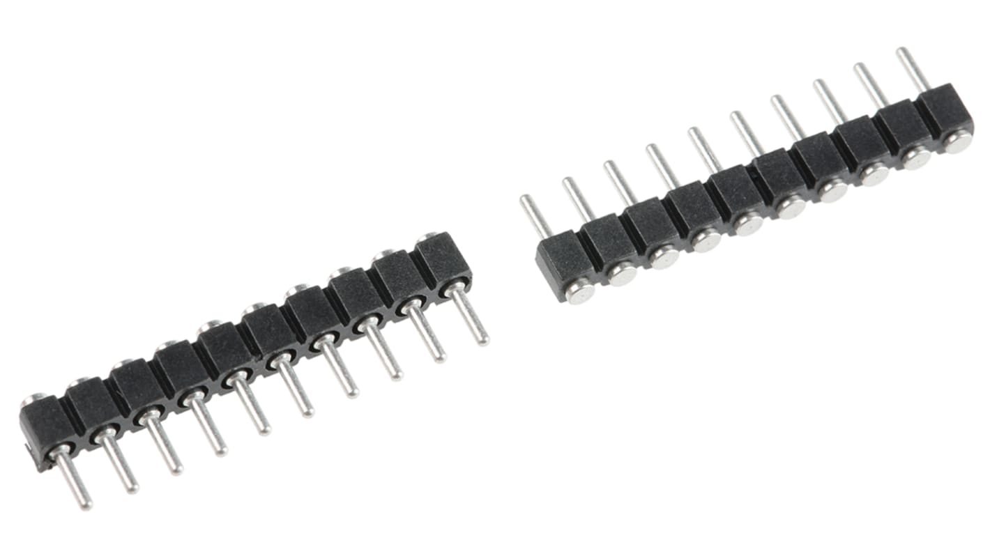 Preci-Dip Straight Surface Mount Pin Header, 10 Contact(s), 2.54mm Pitch, 1 Row(s), Unshrouded