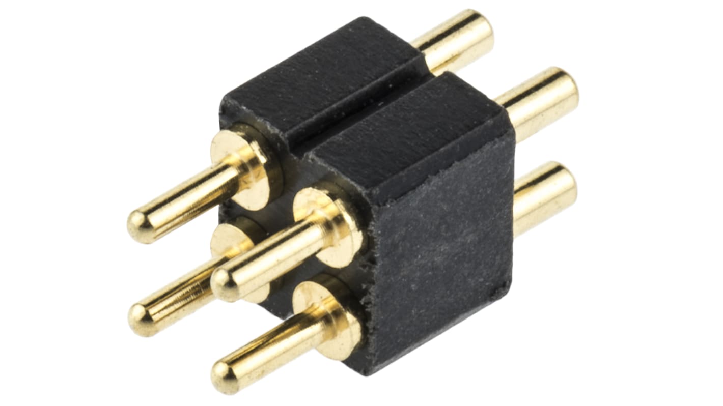 Conector cargado con resorte Preci-Dip de 4 vías, 2 filas, paso 2.54mm, para soldar, Montaje en orificio pasante