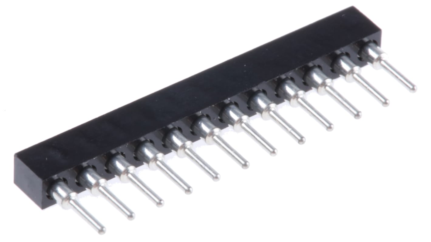 12 Way Preci-Dip Straight Through Hole 2mm SIL Socket, Solder, 3A 100 V ac, 150 V dc