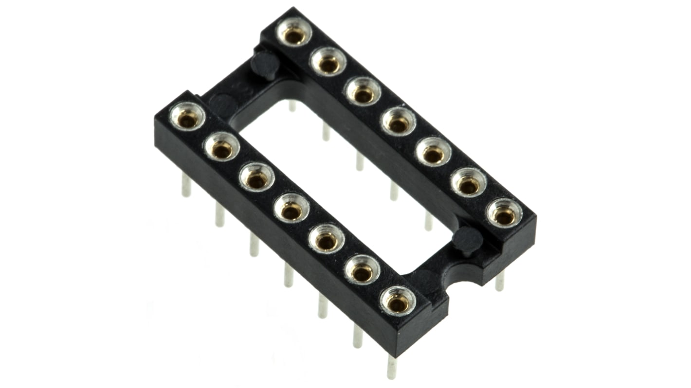 Preci-Dip 2.54mm Pitch Vertical 14 Way, Through Hole Turned Pin Open Frame IC Dip Socket, 1A