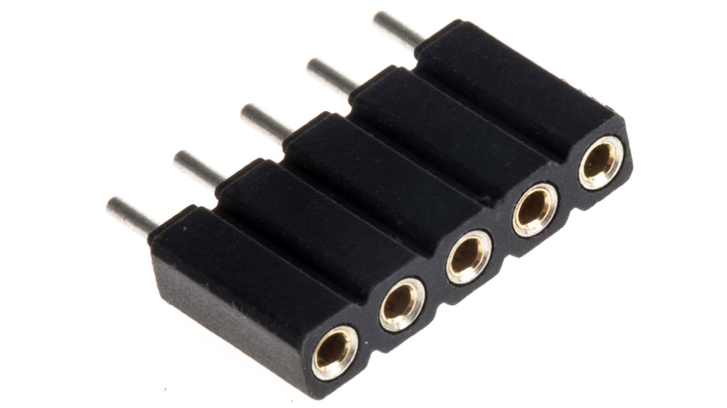 Conector hembra SIL Preci-Dip, paso 2.54mm, 5 vías, Montaje Montaje en orificio pasante, Terminación de Soldador, 3A,