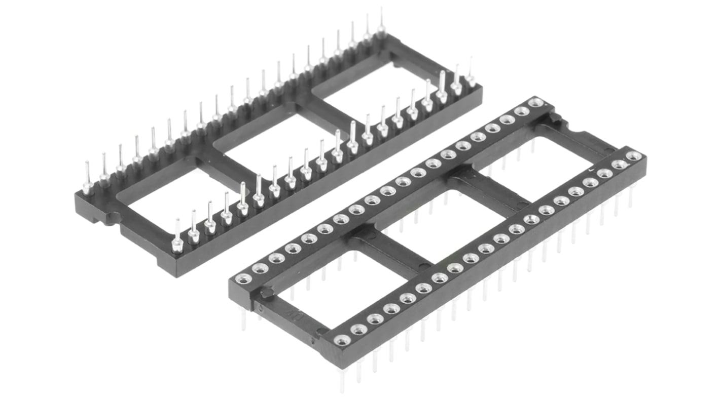 Support DIL Preci-Dip 40 voies, Traversant, broches Tulipe, Entraxe de 2.54mm, largeur de rangée 15.24mm