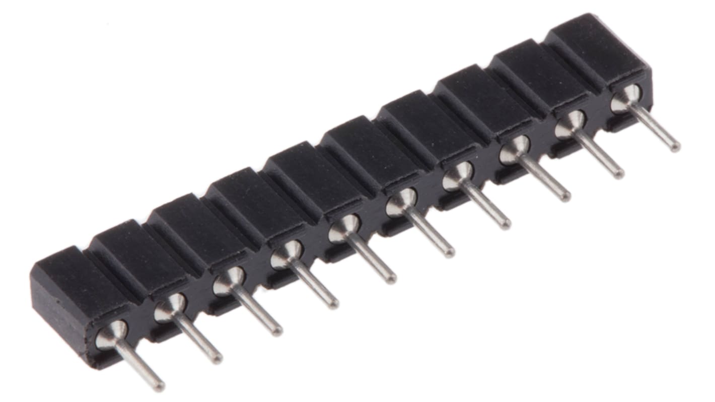 3108711001640101 ピンヘッダ ピンソケット 1列 PreciDip ストレート 2.54mm, 10極 スルー