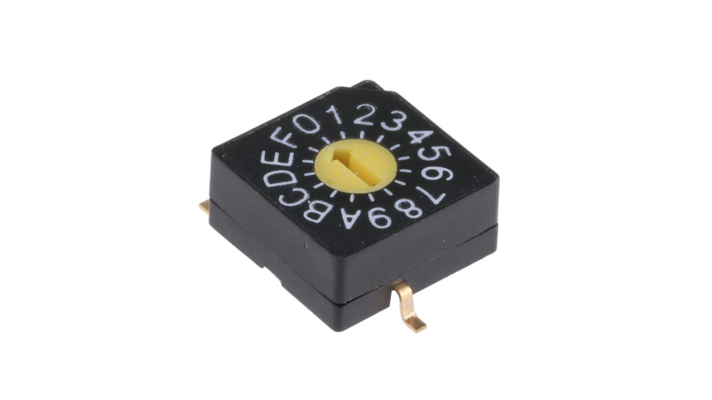 KNITTER-SWITCH 16 Way Surface Mount DIP Switch, Rotary Flush Actuator