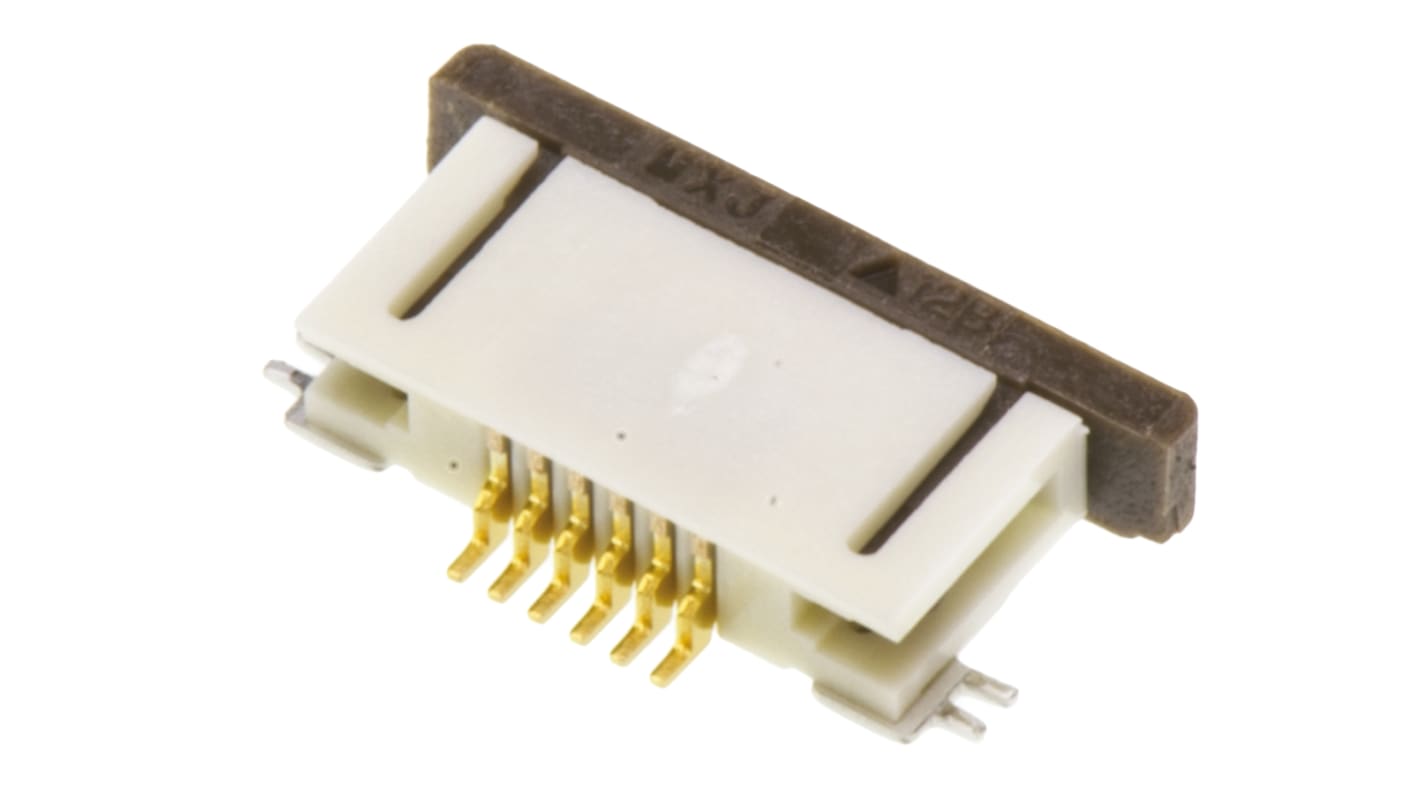 Molex, FFC/FPC SMT, 52746 0.5mm Pitch 6 Way Right Angle Female FPC Connector, ZIF Bottom Contact