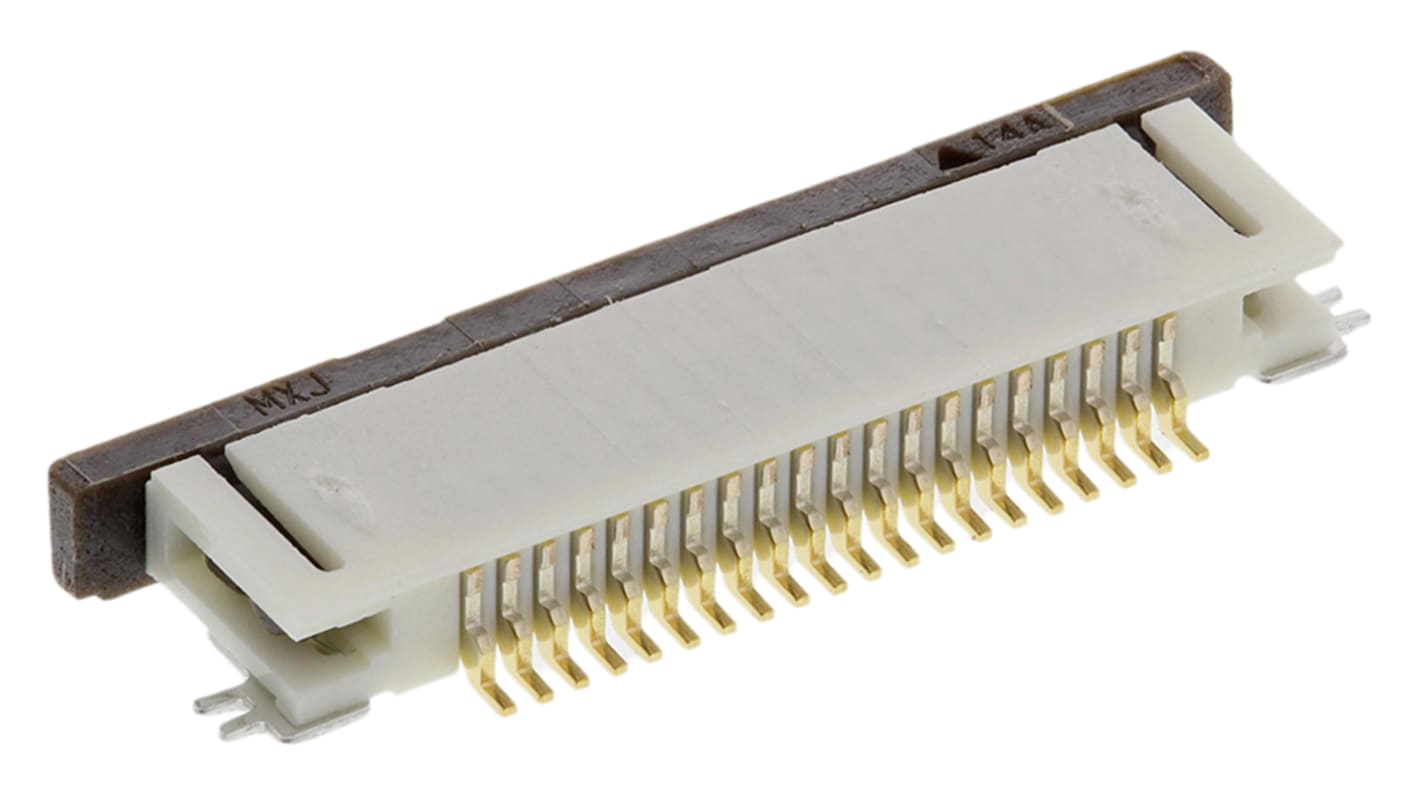 Molex, Easy-On, 52746 0.5mm Pitch 20 Way Right Angle Female FPC Connector, ZIF Bottom Contact