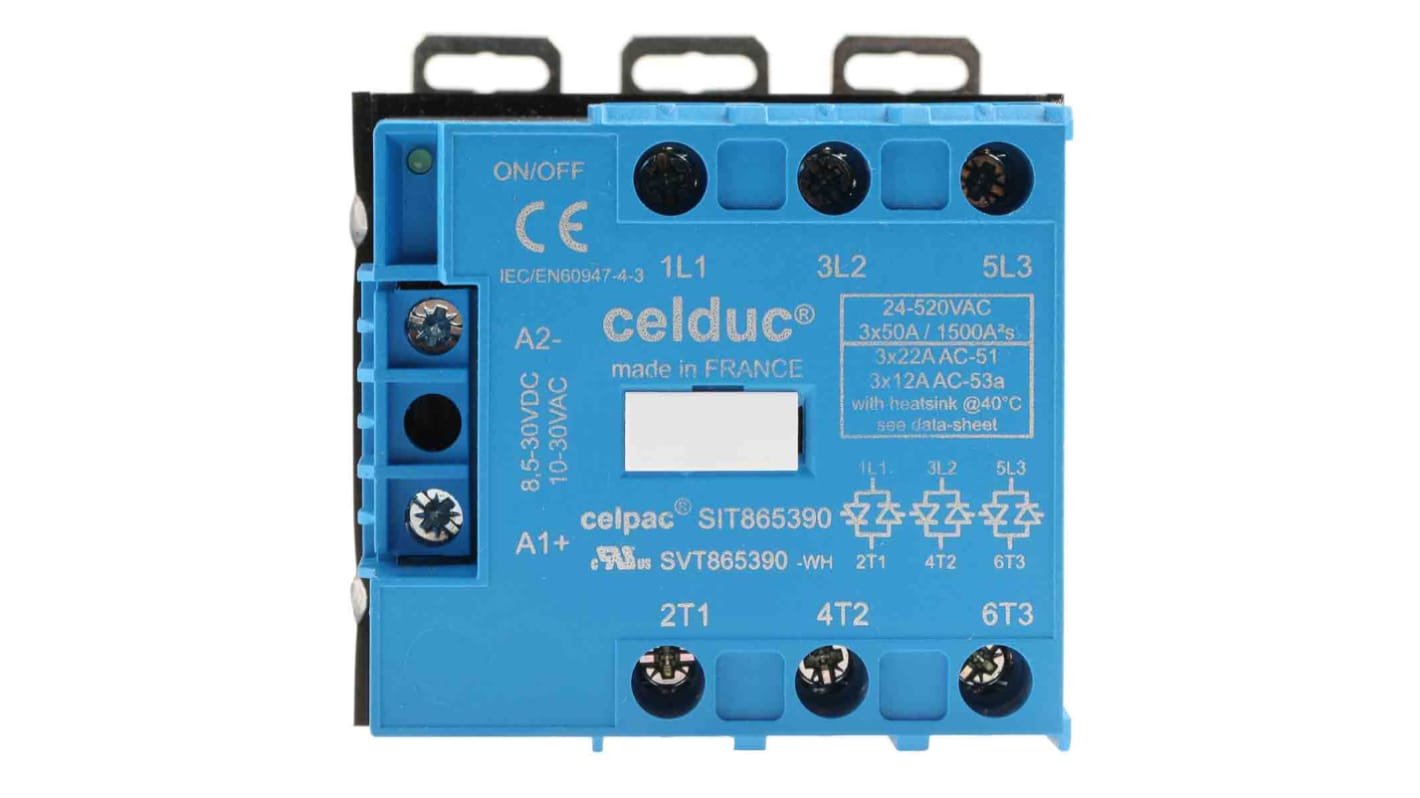 Celduc celpac Ready to use SIT DIN-Schienen Halbleiterrelais mit Nulldurchgang 510 V ac / 22 A