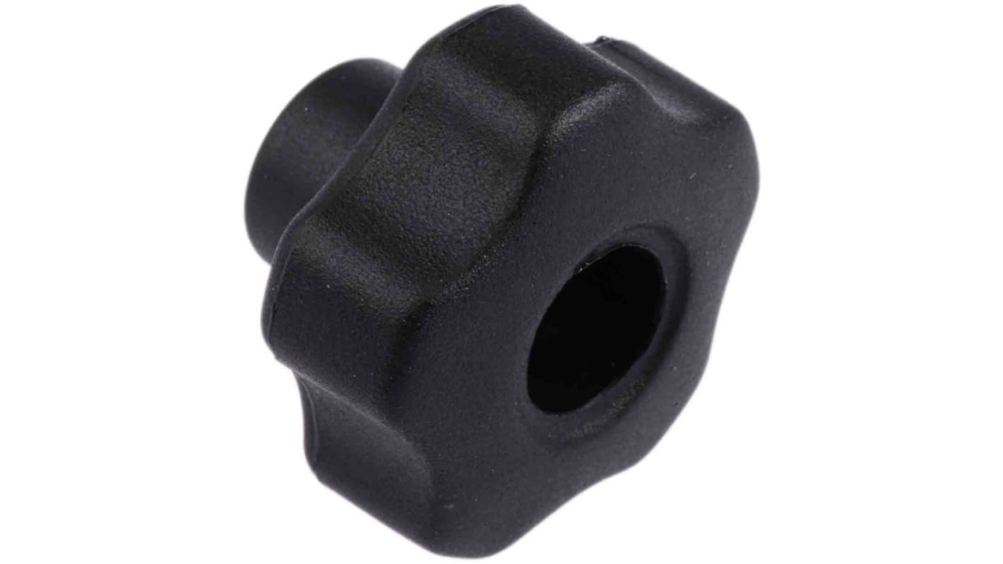 RS PRO Black Multiple Lobes Clamping Knob, M8, Threaded Through Hole