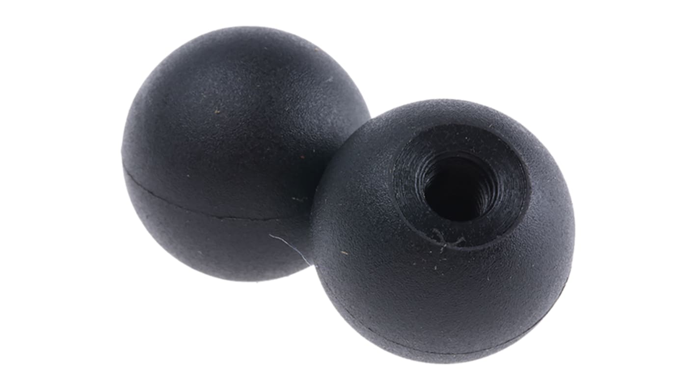 RS PRO Black Ball Clamping Knob, M5, Threaded Hole