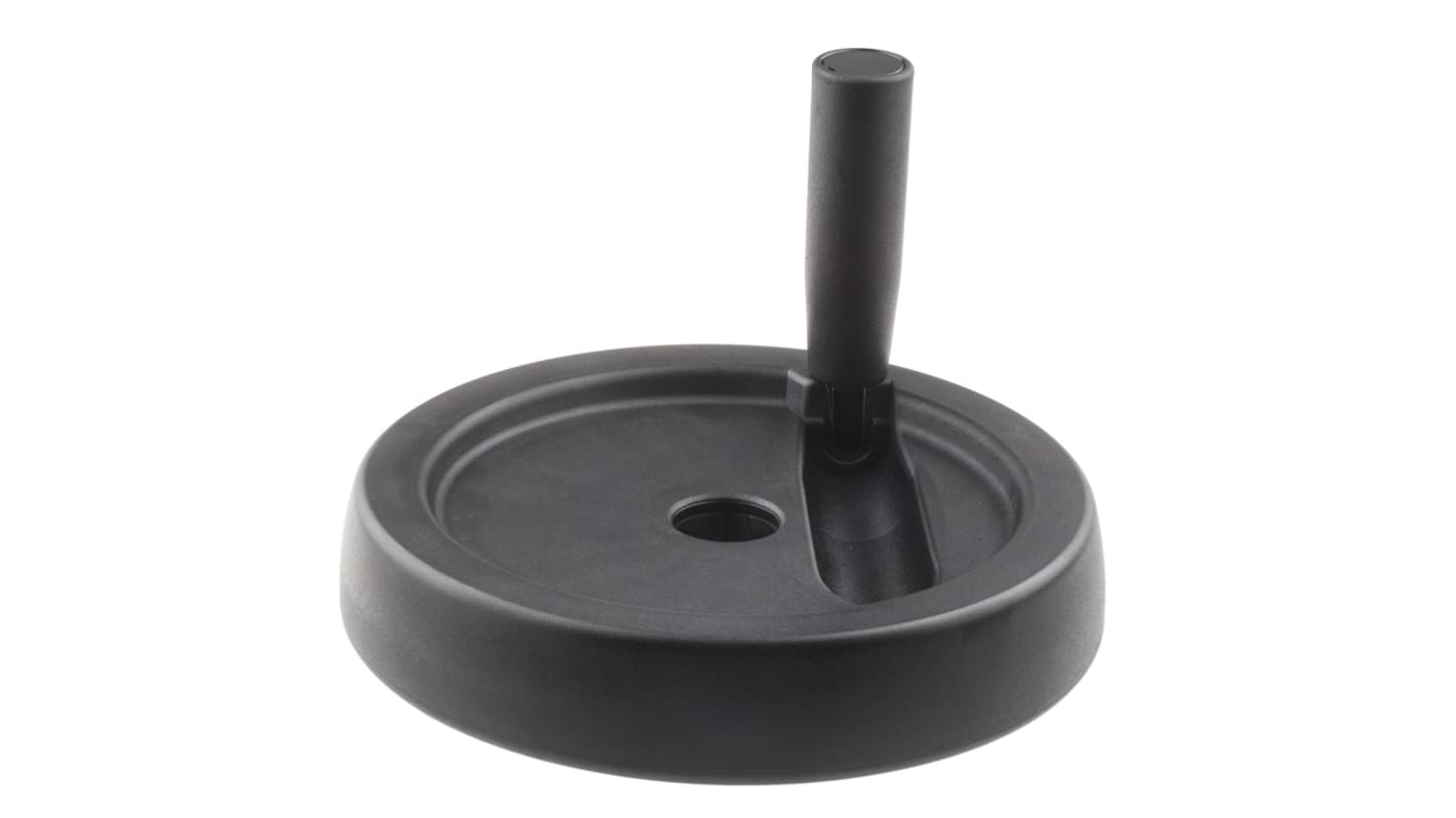 RS PRO Black Thermoplastic Hand Wheel, 200mm diameter