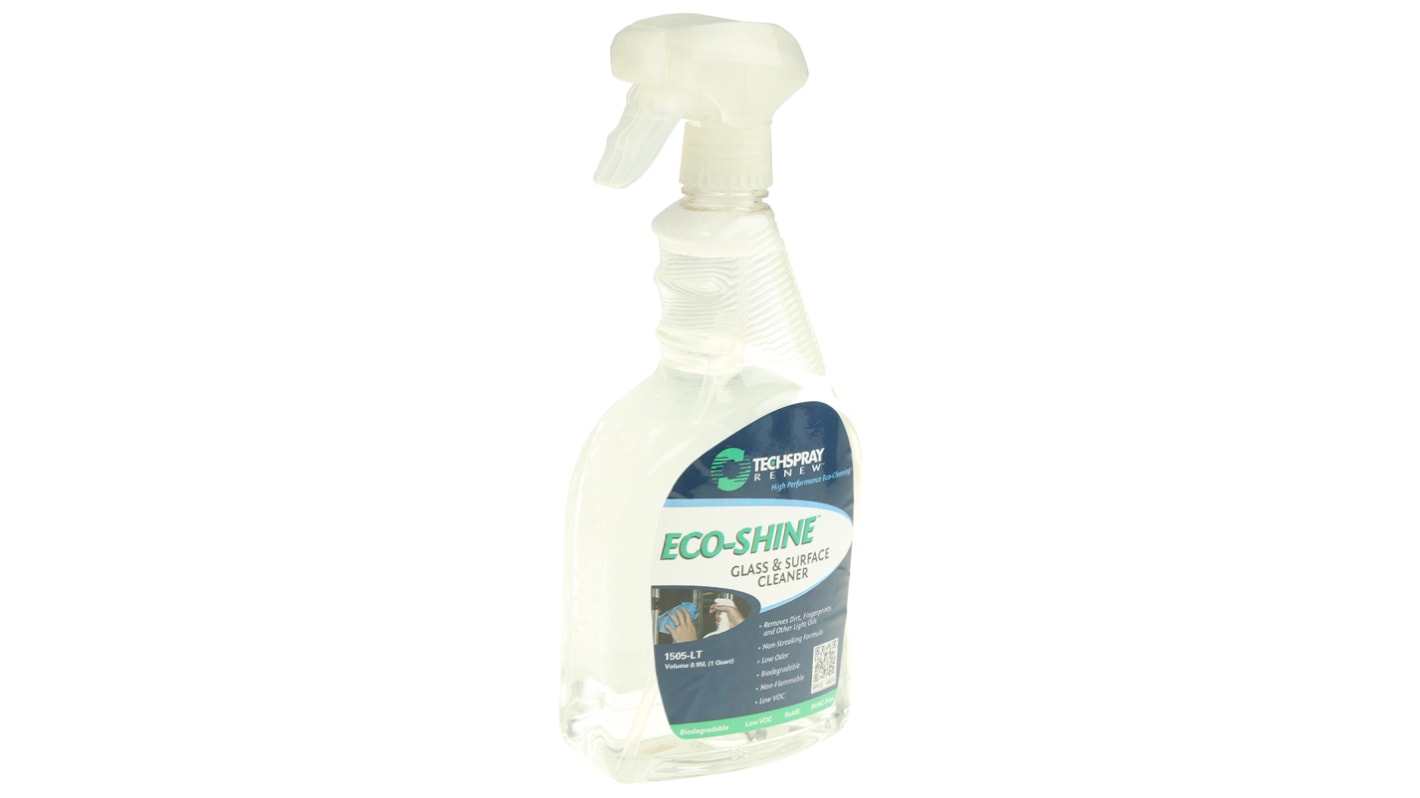 Produit nettoyant vitre Techspray ECO-SHINE, Bouteille 950 ml, Verre