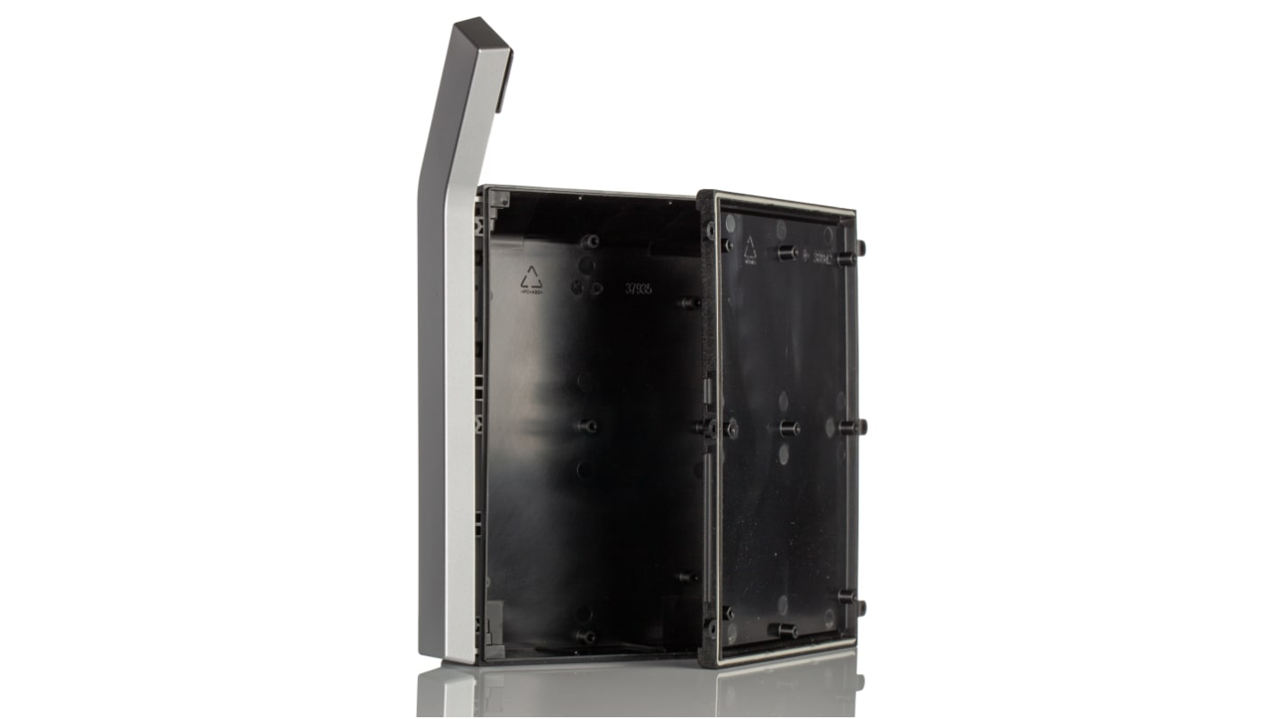 Caja portátil Rose de ABS Negro, Plateado, 166 x 274 x 50mm, con ventana para display, IP65