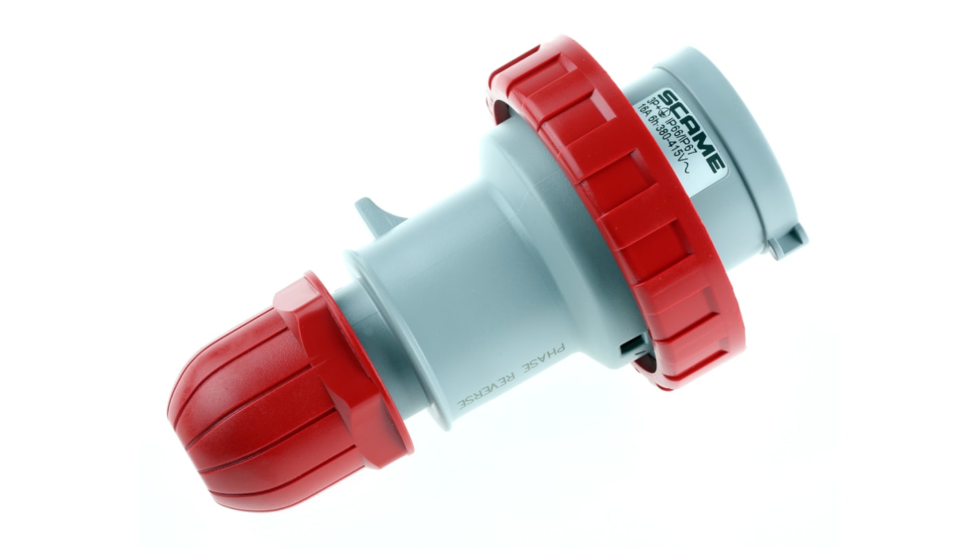 218.1636RV Scame IP66, IP67 Red Cable Mount 3P + E Industrial Power