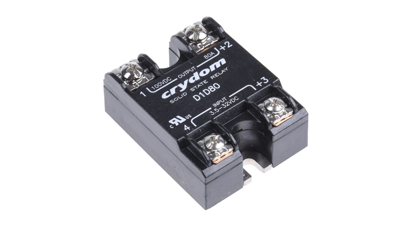 Sensata Crydom 1-DC Series Solid State Relay, 80 A Load, Surface Mount, 100 V Load, 32 V Control