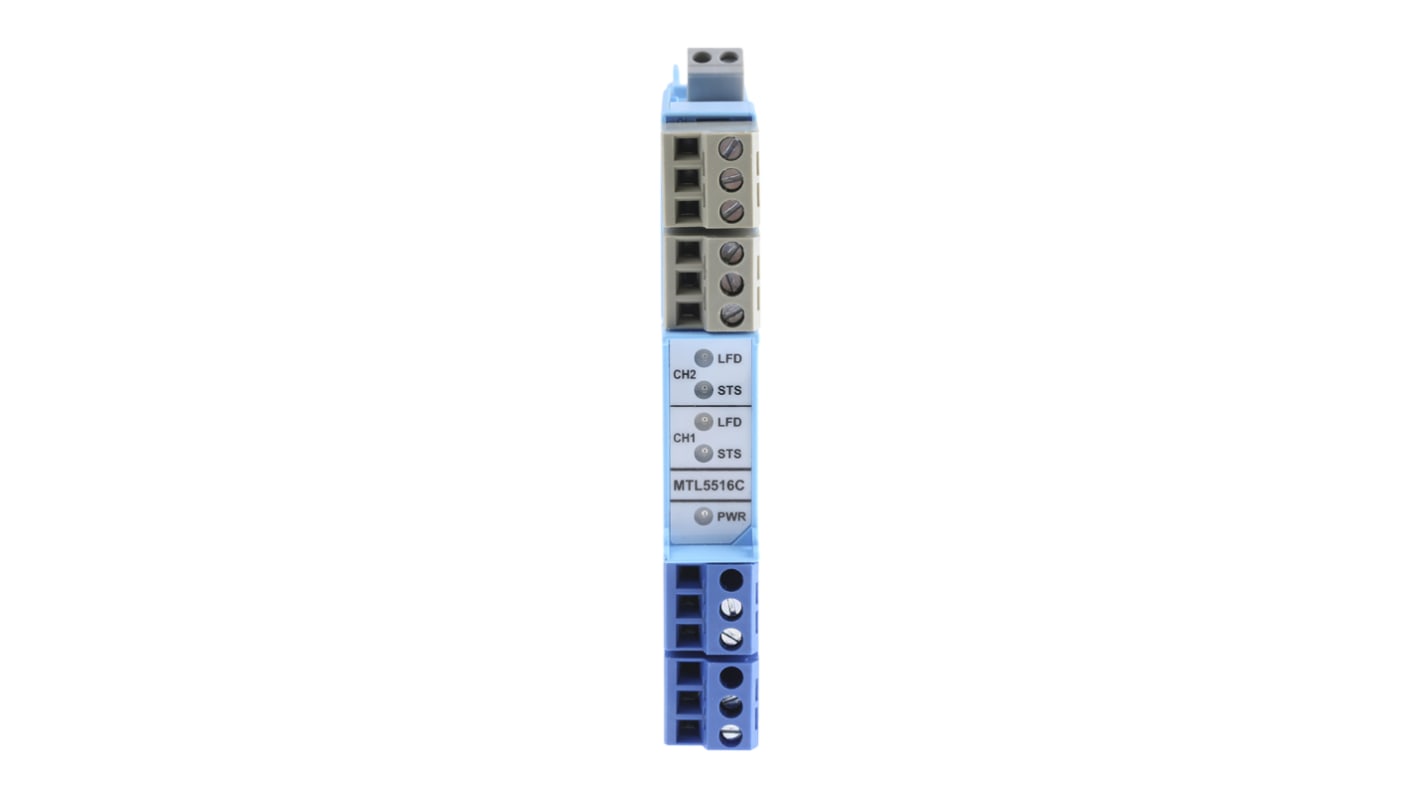 Barrera Zener Eaton MTL5500 de 2 canales, 20 → 35V dc, entrada Sensor NAMUR, Interruptor, salida Relé, certif.