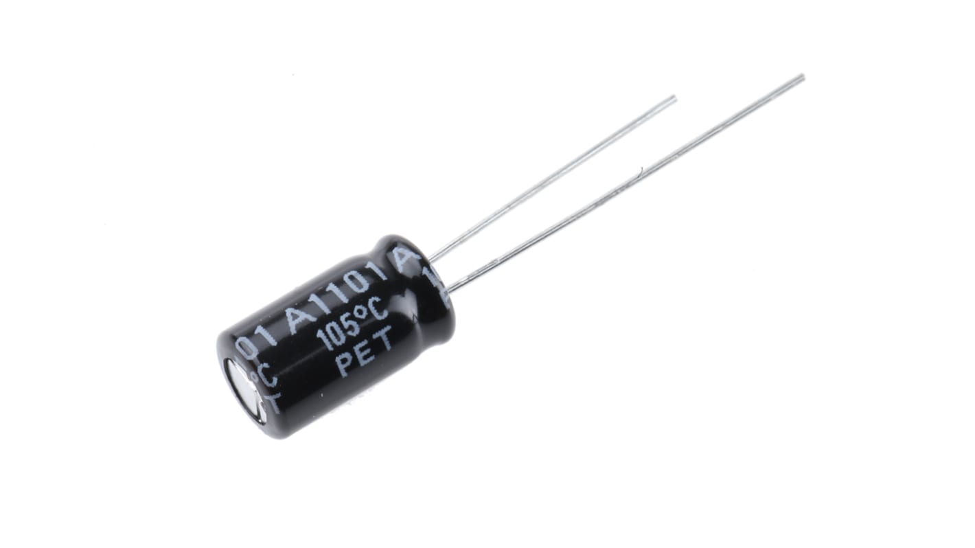 Rubycon ZLH, THT Aluminium-Elektrolyt Kondensator 220μF ±20% / 16V dc, Ø 6.3mm x 11mm, bis 105°C