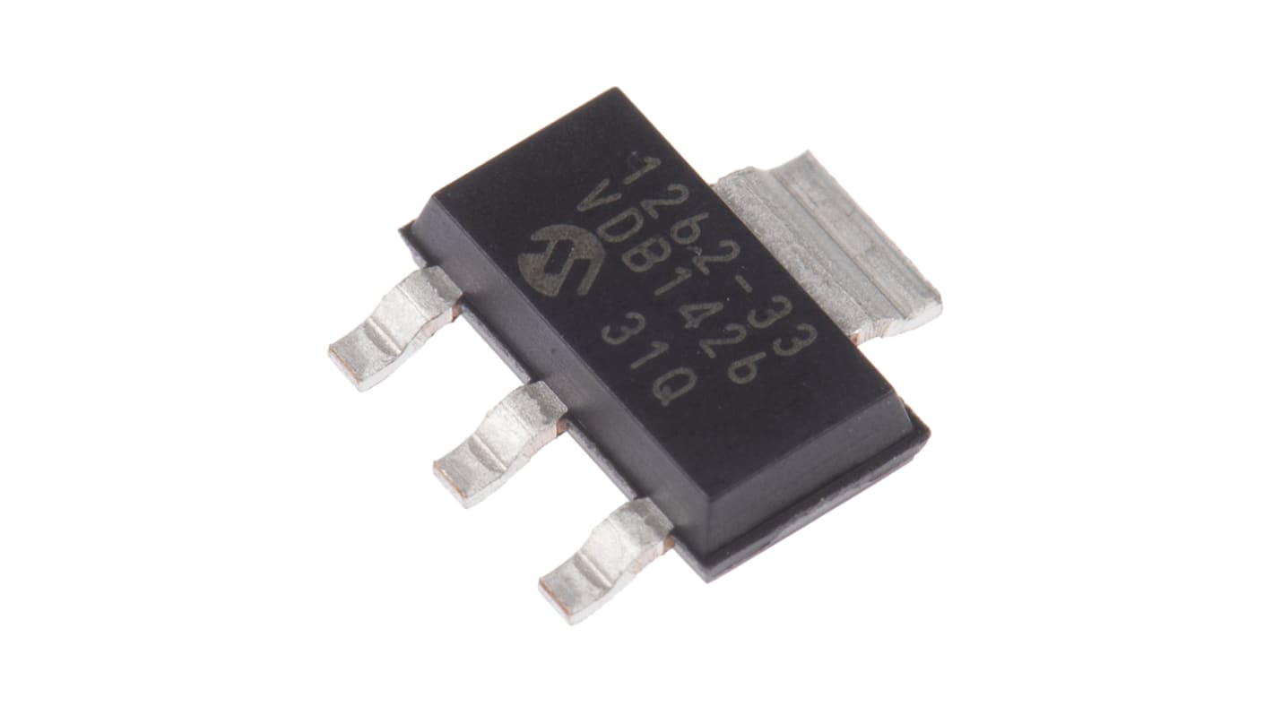 Microchip Spannungsregler 500mA, 1 Niedrige Abfallspannung SOT-223, 3+Tab-Pin, Fest