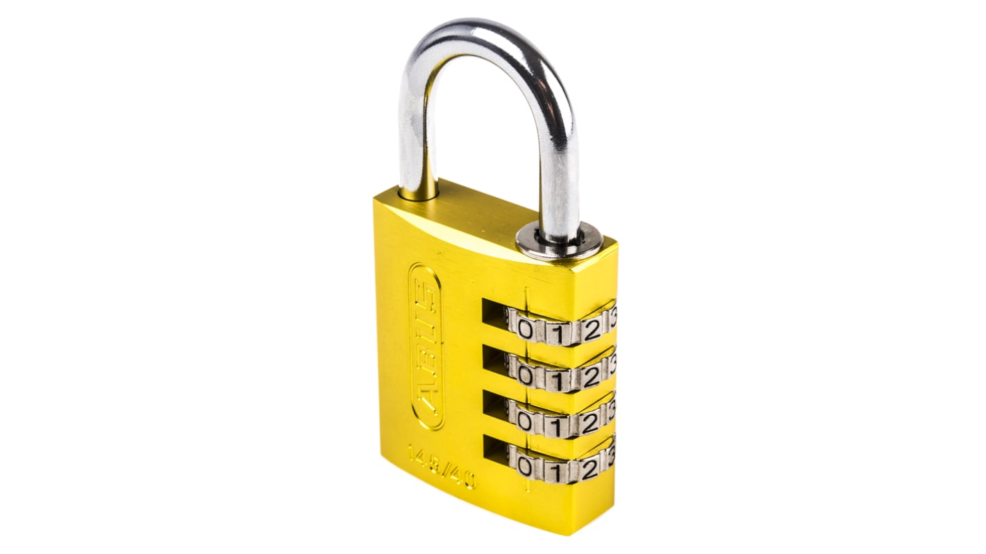 145/40 Yellow ABUS 145/40 Combination Weatherproof Aluminium, Steel