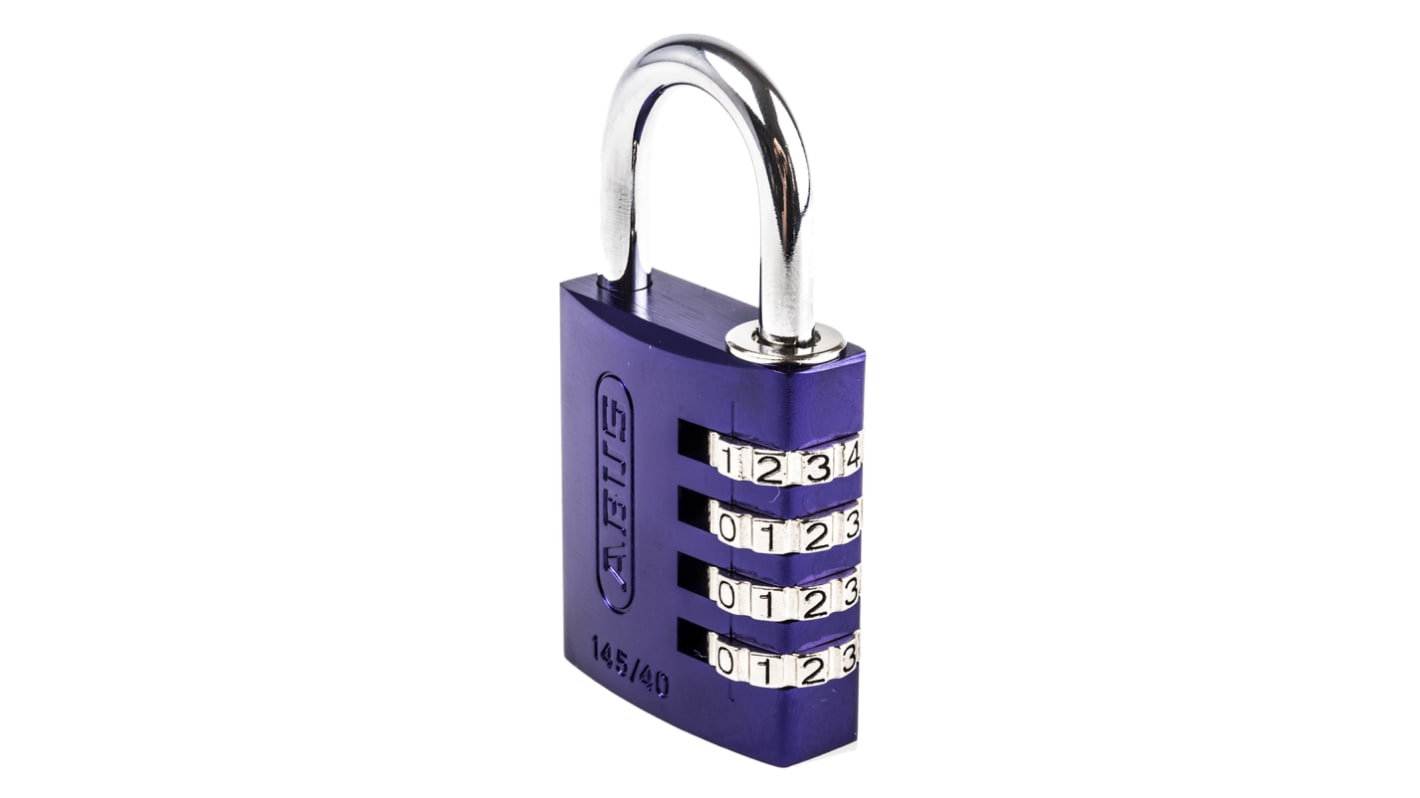 ABUS 145/40 Combination Weatherproof Aluminium Safety Padlock, 6mm Shackle, 40mm Body