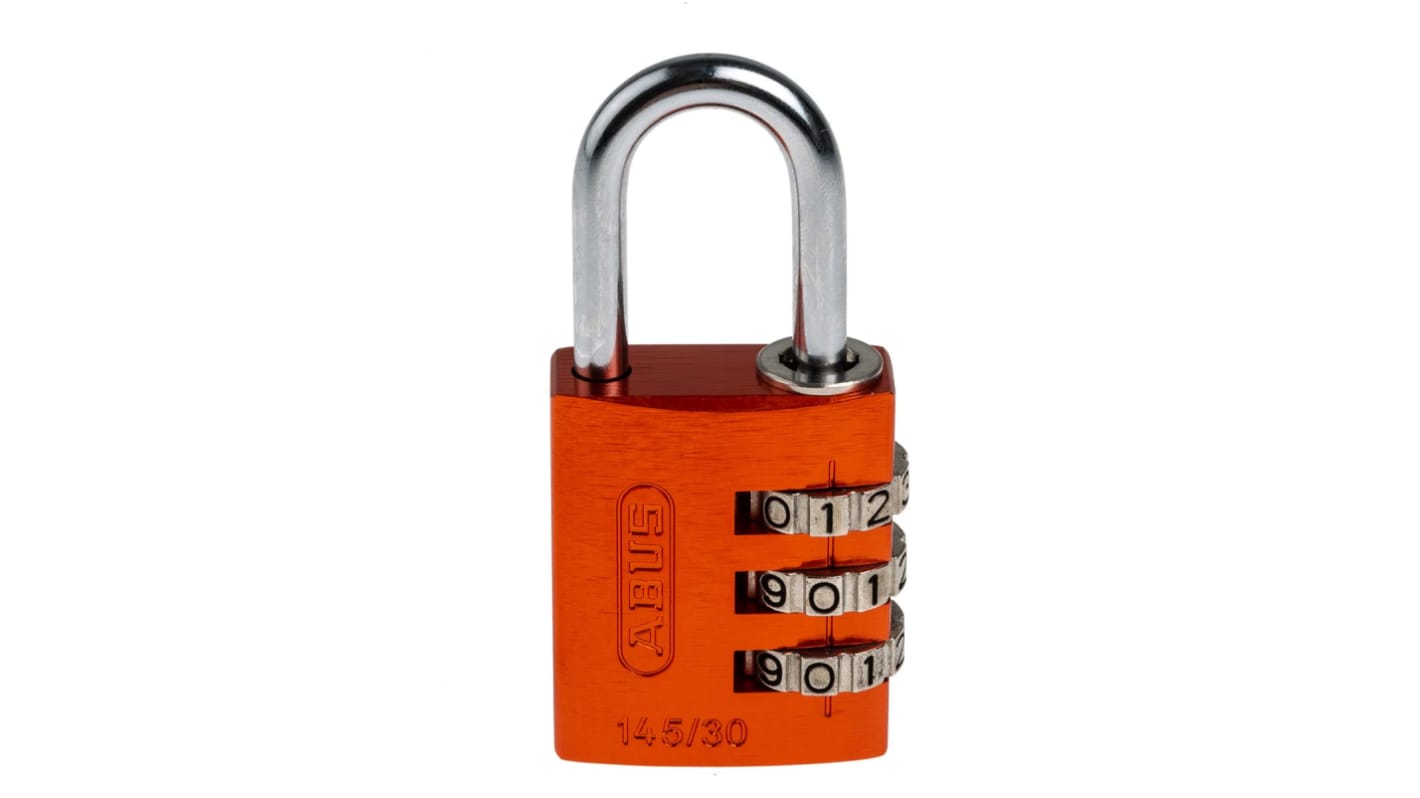 145/30 Orange ABUS 145/30 Combination Weatherproof Aluminium, Steel Safety Padlock, 5mm