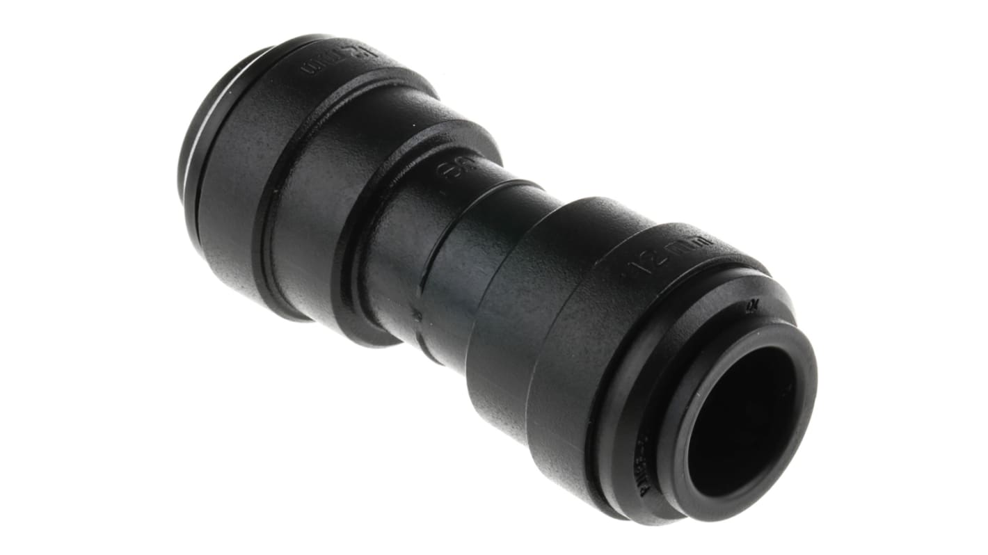 John Guest PM Series Straight Tube-to-Tube Adaptor, Push In 12 mm to Push In 12 mm, Tube-to-Tube Connection Style