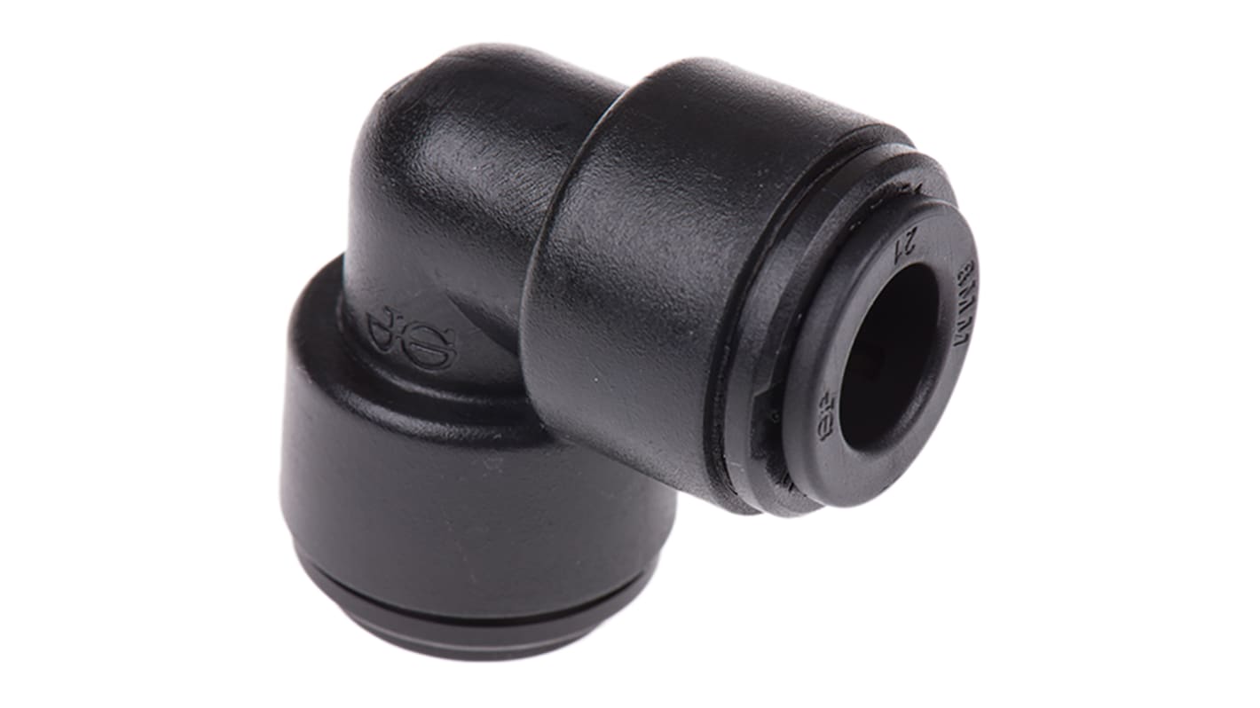 John Guest PM Series Elbow Tube-toTube Adaptor, Push In 8 mm to Push In 8 mm, Tube-to-Tube Connection Style