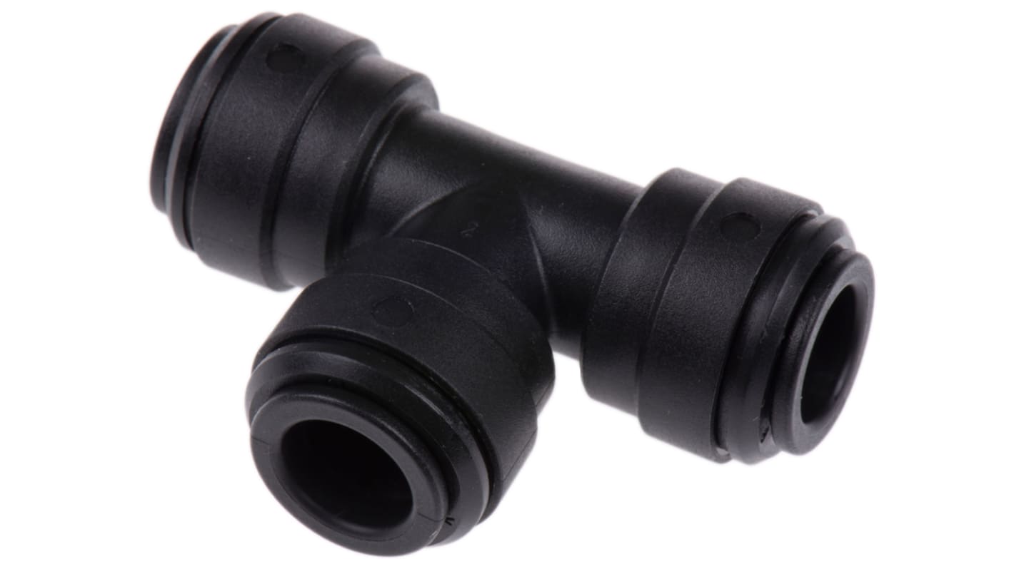 John Guest PM Series Tee Tube-to-Tube Adaptor Push In 10 mm, Push In 10 mm to Push In 10 mm, Tube-to-Tube Connection