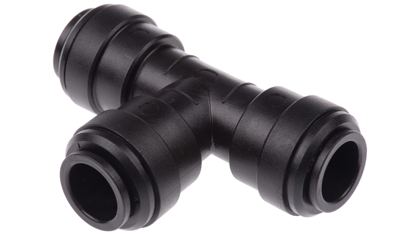 John Guest PM Series Tee Tube-to-Tube Adaptor Push In 12 mm, Push In 12 mm to Push In 12 mm, Tube-to-Tube Connection