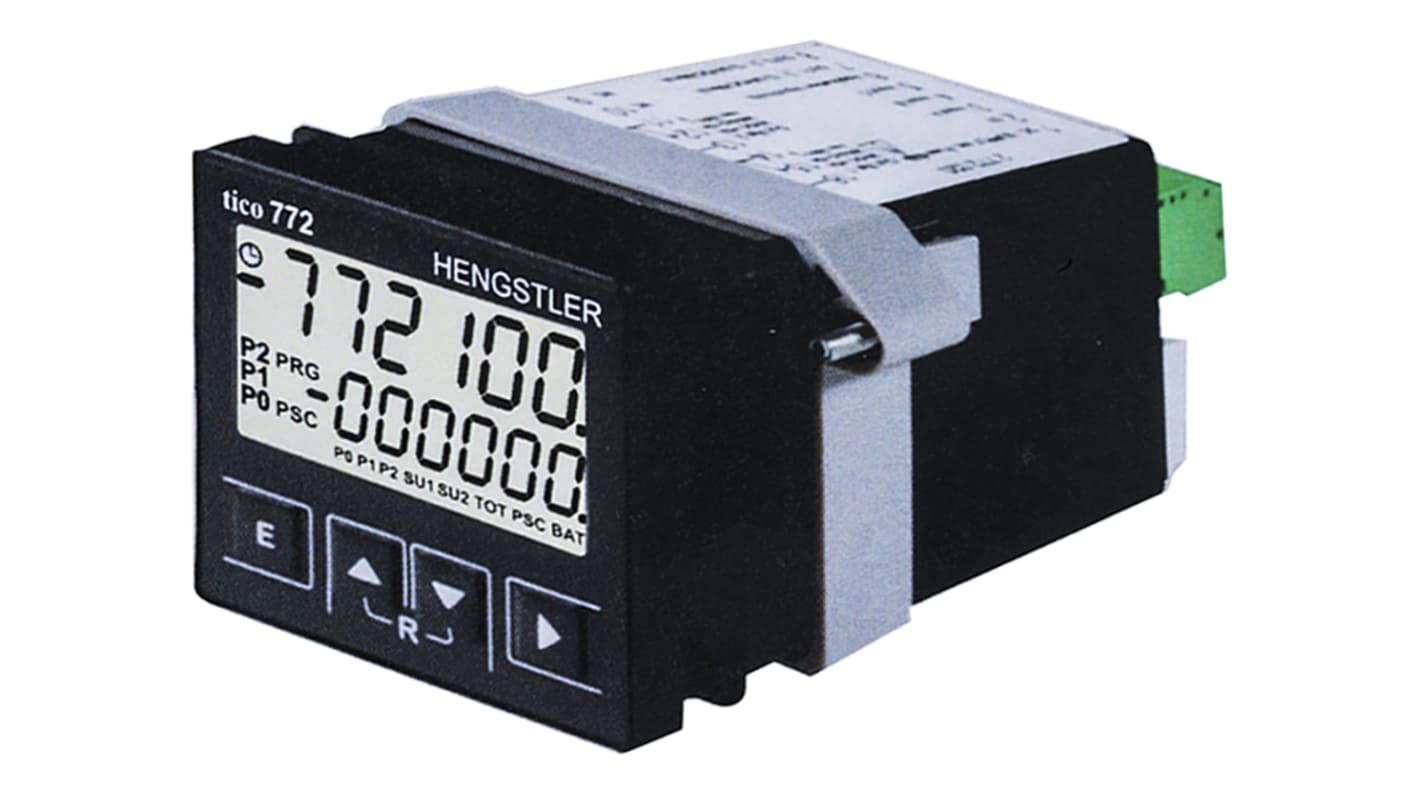 Hengstler számláló, LCD kijelzős, 12 → 30 V DC, 6 számjegyű, 0.0001 → 99 9999