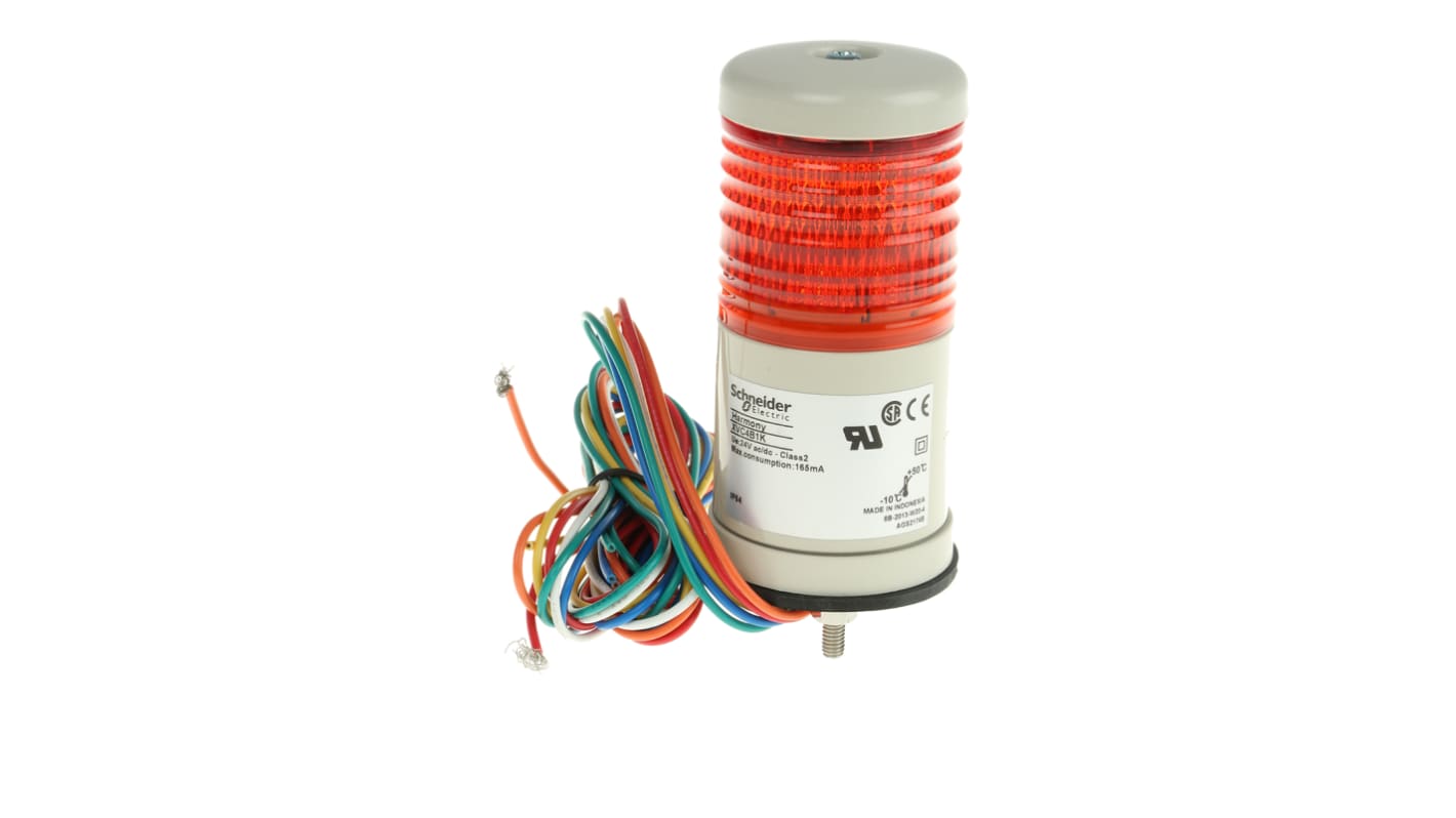 Torretta di segnalazione Schneider Electric, 24 V c.a. / c.c., LED, 1 elemento, lenti Rosso